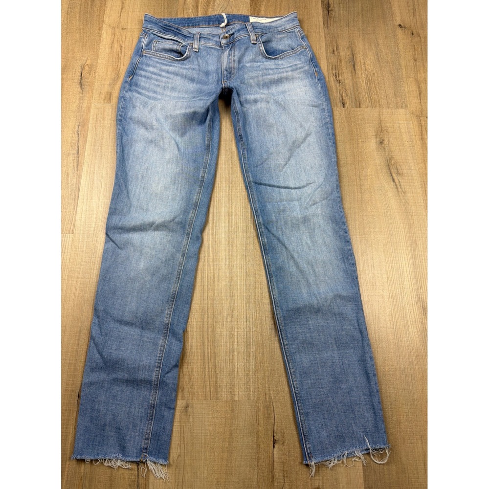 Rag‎ & Bone Dre Low-Rise Slim Boyfriend Jeans Tulip Wash Blue Denim 25